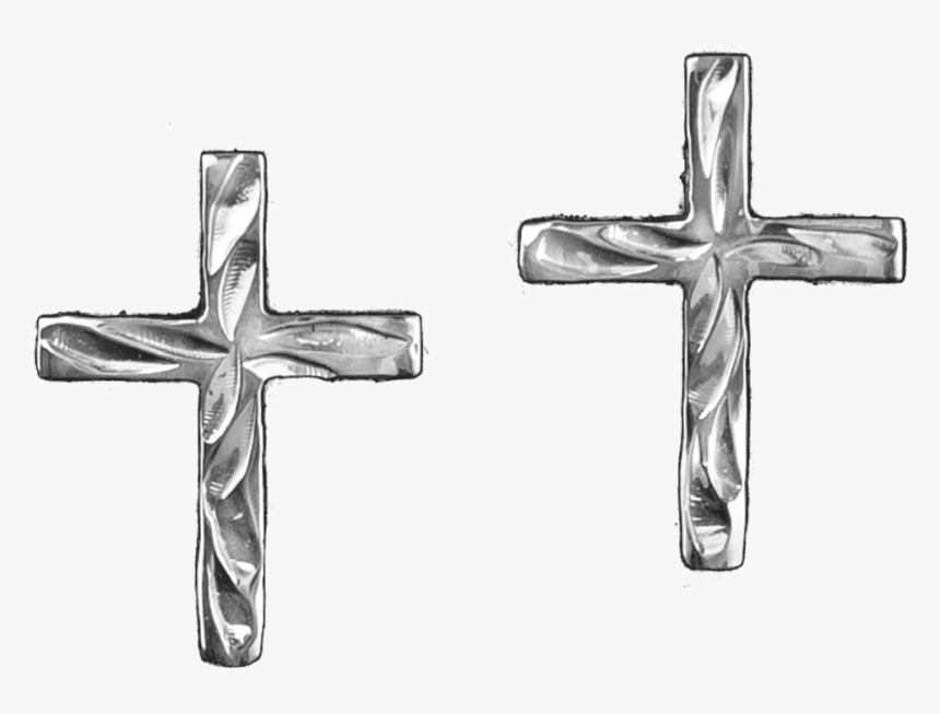Small Silver Cross Earrings - Cross, HD Png Download