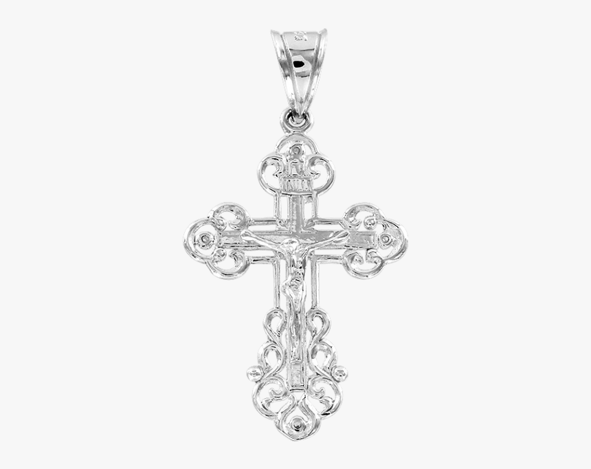 Silver Cross - Liontin Salib Emas Putih, HD Png Download