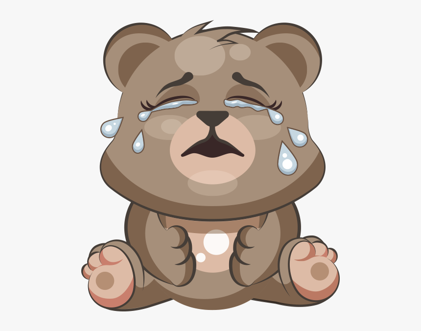Cuddlebug Teddy Bear Emoji Stickers Messages Sticker - Cartoon Bear Crying, HD Png Download