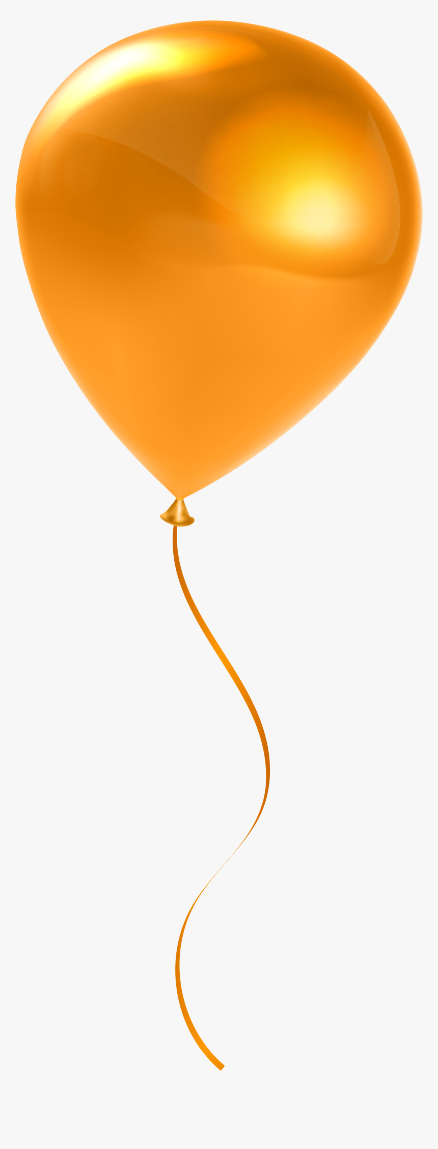 Single Orange Balloon Transparent Clip Artu200b Gallery - Transparent Orange Balloon Clipart, HD Png Download