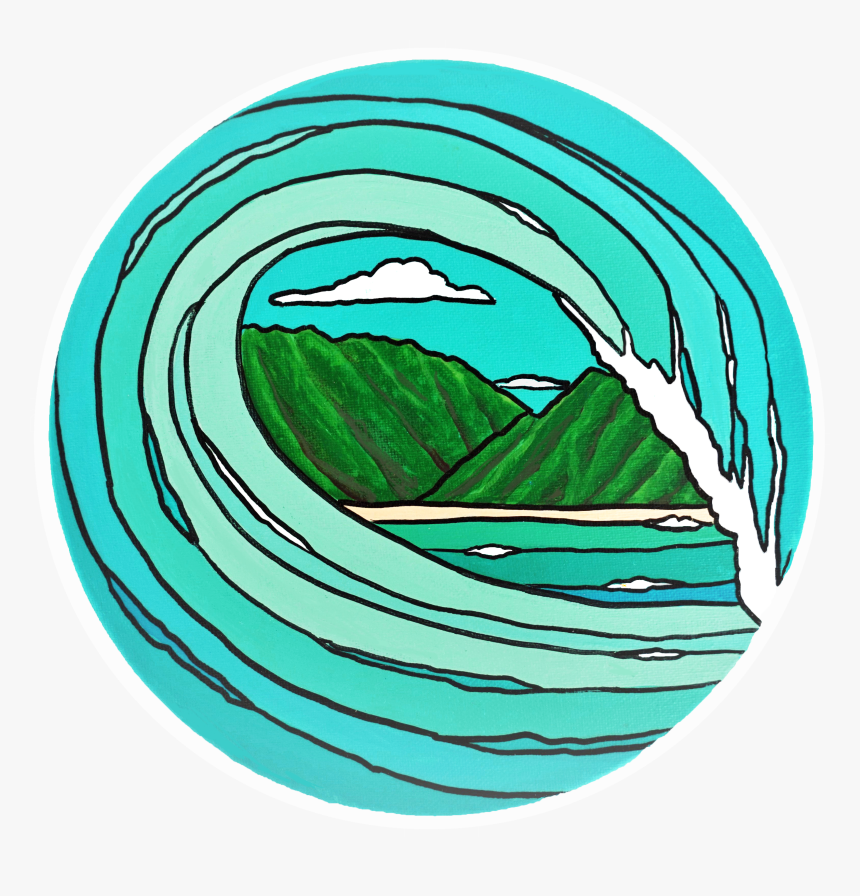 Hawaii Tropical Surf Wave Beautiful Turquoise And - Hawaiian Wave Clipart Background, HD Png Download