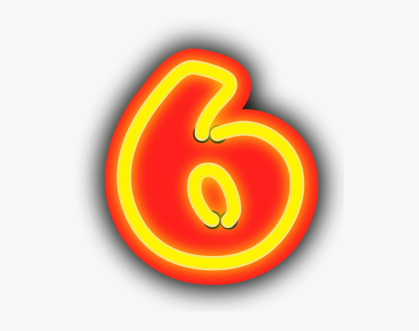 Neon Numerals 6 Png Clip Arts - Neon Number 6 Transparent, Png Download
