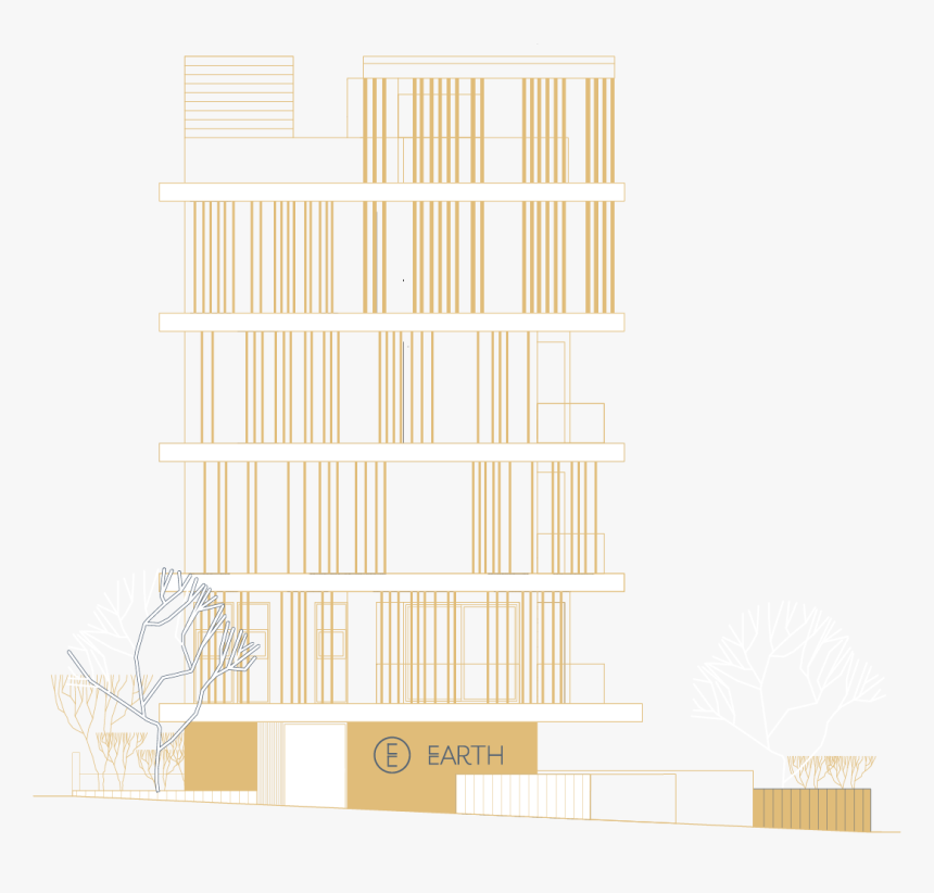Outline Image Of Earth Building - Architecture, HD Png Download