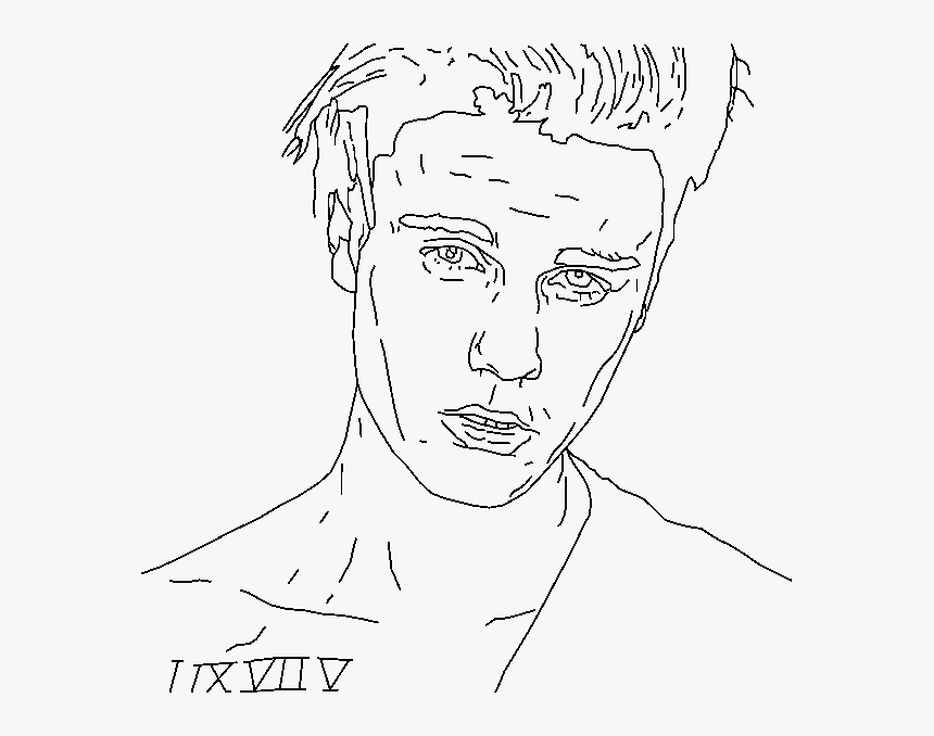 Transparent Justin Bieber Face Png - Sketch, Png Download