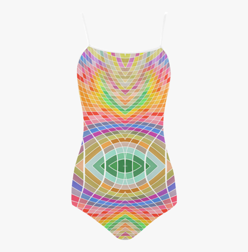 Multicolored Squares Grid Waves - Maillot, HD Png Download