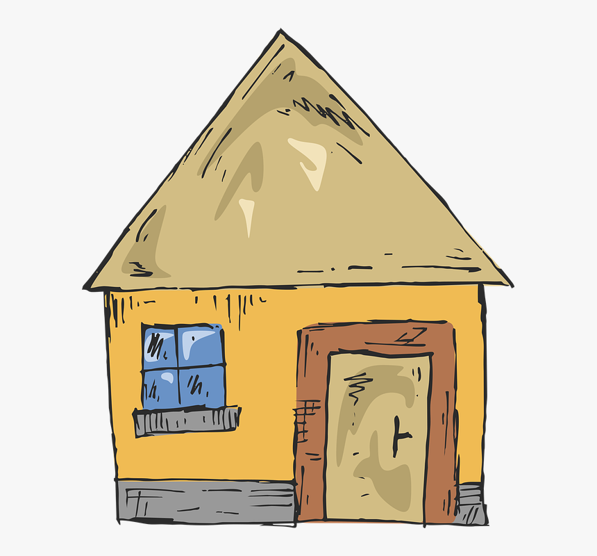 House, Drawing, Color, Yellow, Figure, Window - Yellow Drawing House, HD Png Download