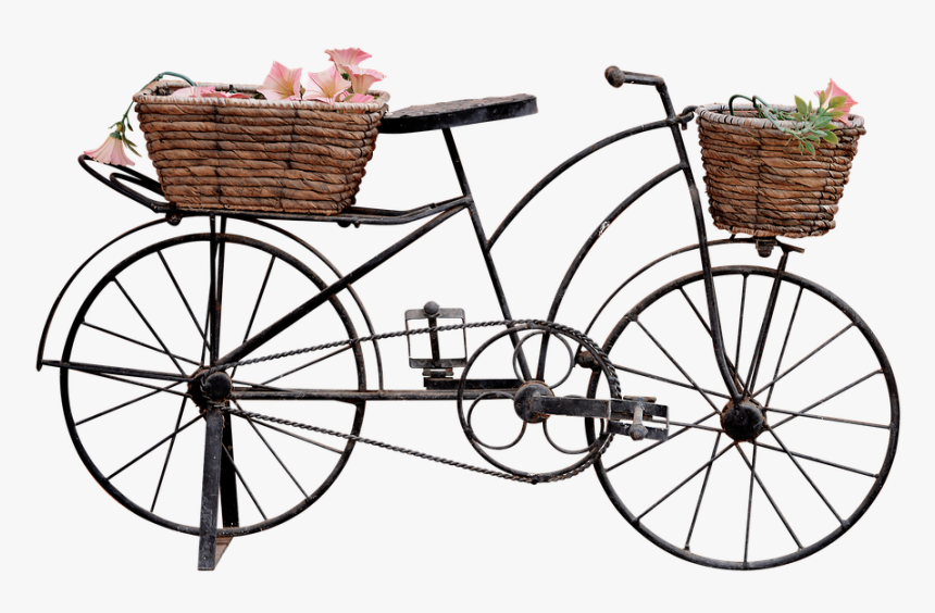 Bicycle Clipart Basket - Bicycle With Basket Png, Transparent Png