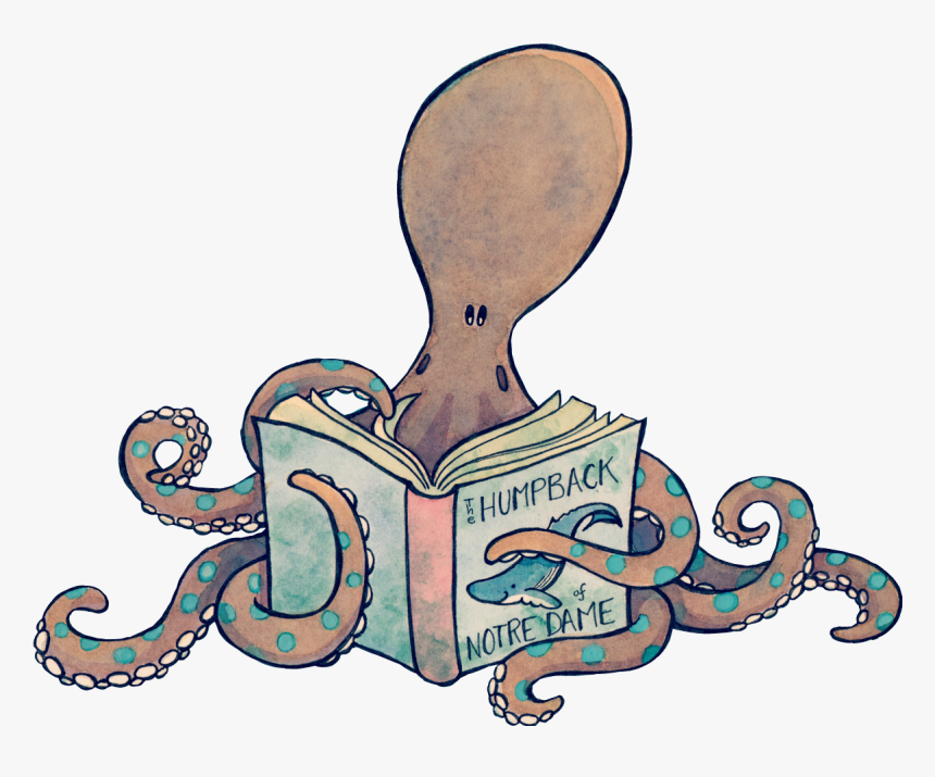 Clipart Food Octopus - Octopus Reading, HD Png Download
