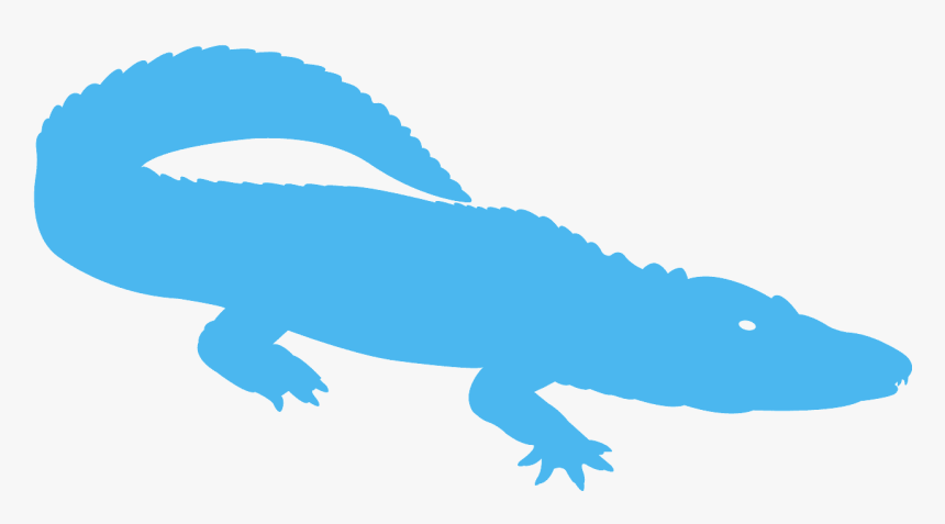 Blue Silhouettes Of A Alligator, HD Png Download