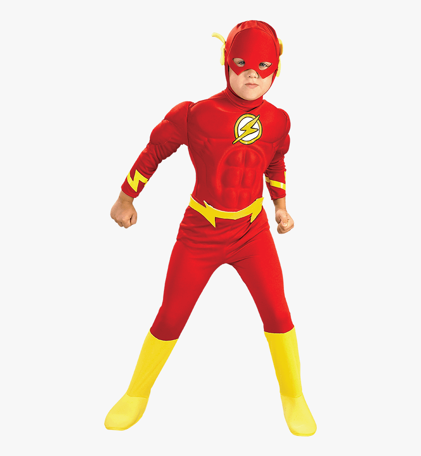Boys Deluxe Flash Muscle Costume - Flash Halloween Costume Boy, HD Png Download