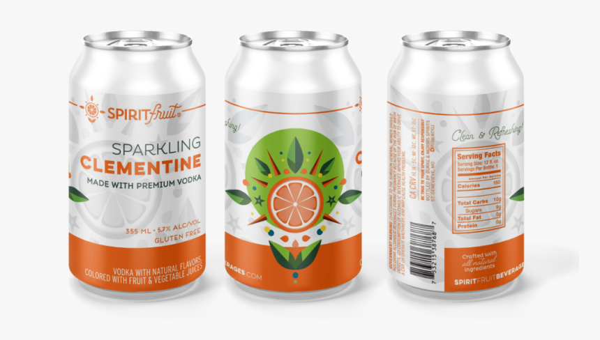 Spiritfruit Can Mockup Clementine 3 - Caffeinated Drink, HD Png Download