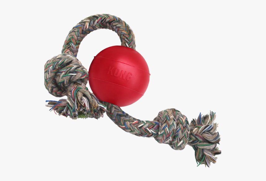 Ball Pelota Kong Soga Roja Juguete Pets And Rock Perro - Ball Rope Dog Toy, HD Png Download
