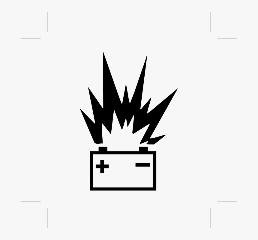 Battery Explosion, Warning, Danger, Attention, Black - Battery Explosion Icon, HD Png Download