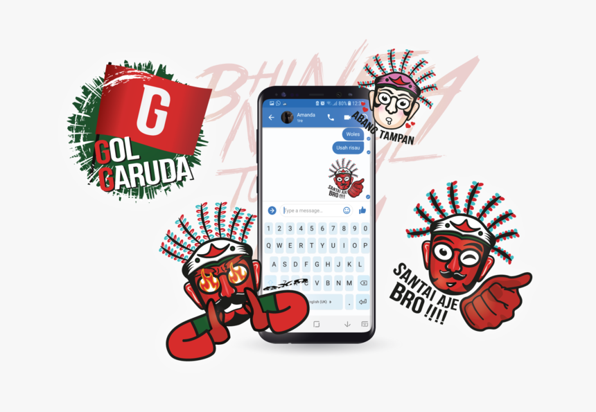 Garuda Sans Visualised As Part Of The Facebook Stickers,, HD Png Download