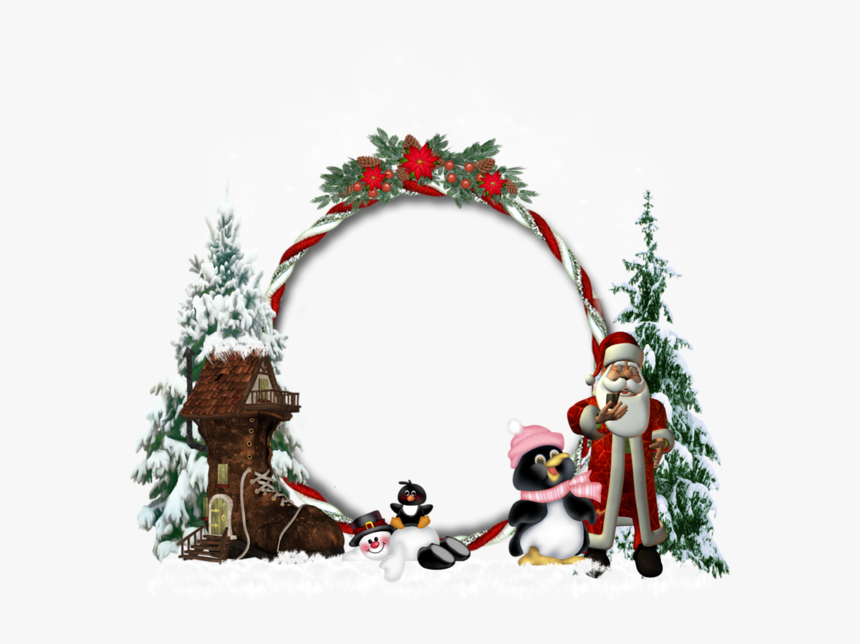 Picture Soi Frame Claus Tree Day Santa Clipart - Carte De Noel Png Transparent, Png Download