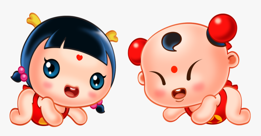 Golden Boy Jade Baby Crawling - 金 童 玉女 卡通, HD Png Download