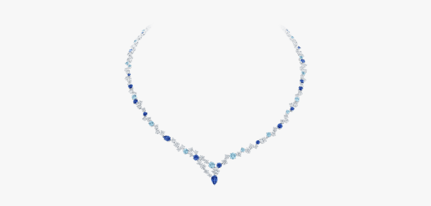 Sparkling Cluster By Harry Winston, Sapphire, Aquamarine - Necklace, HD Png Download