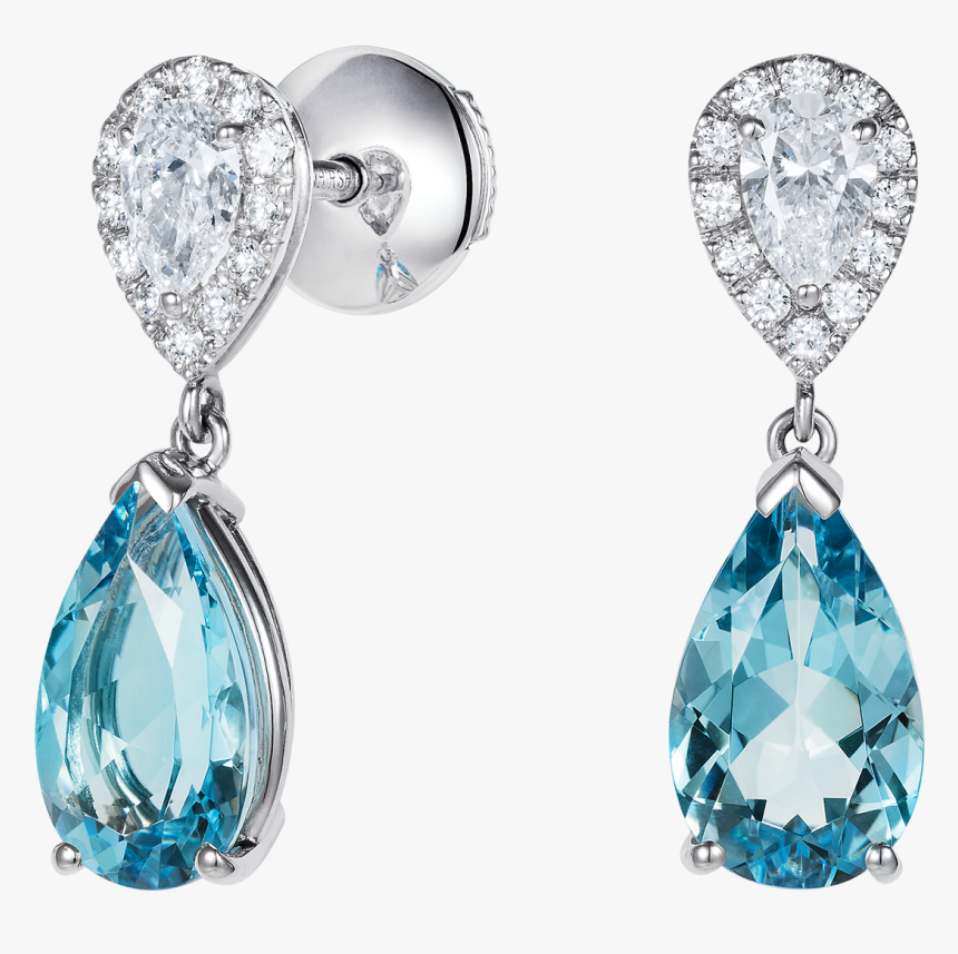 Burlington Aquamarine And Diamond Earrings - Earrings, HD Png Download