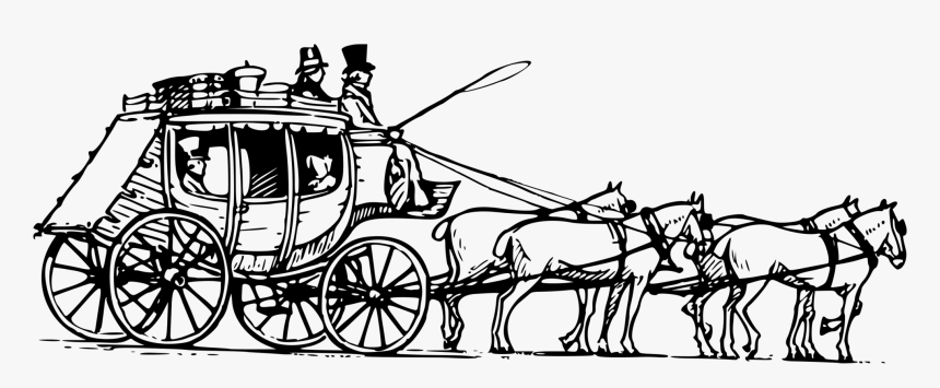 Wagon,horse,chariot - Horse And Coach Clipart, HD Png Download
