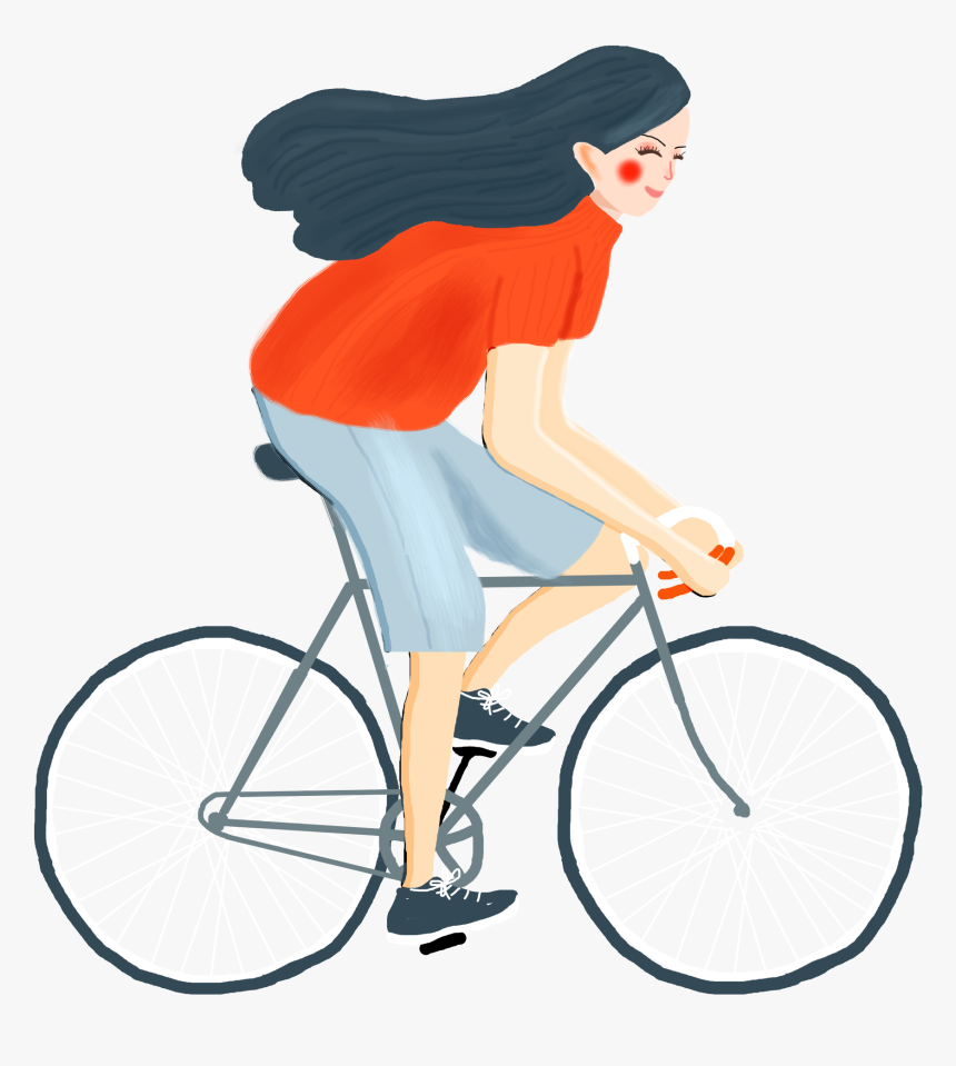 Transparent Boy Riding Bike Clipart - Embroidered Bike, HD Png Download