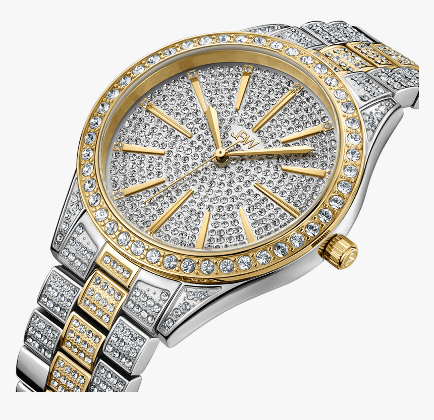 Jbw Cristal J6346d Two Tone Gold Diamond Watch Angle - Gold Diamond Watch, HD Png Download