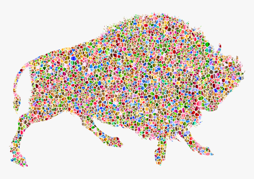 Buffalo, Geometric, Silhouette, Bison, Bovine, Cow - Illustration, HD Png Download