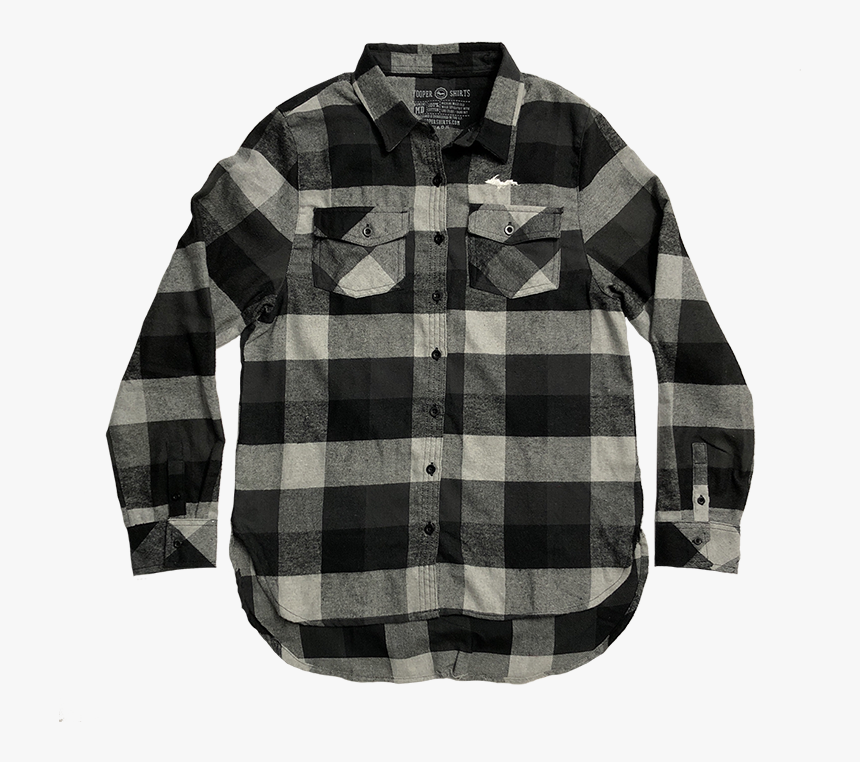 Silhouette - Black And Gray Buffalo Plaid Shirt Women, HD Png Download