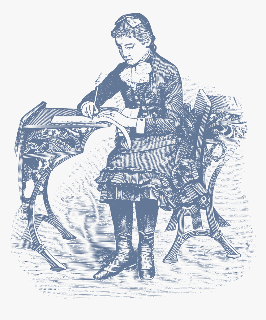 This Free Icons Png Design Of Girl At School - Victorian School Girl Drawing, Transparent Png