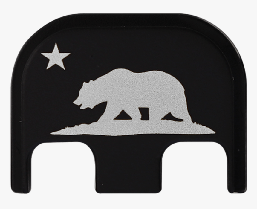 California Flag Stainless Steel Black Traditional Finish - California Republic Bear Logo, HD Png Download