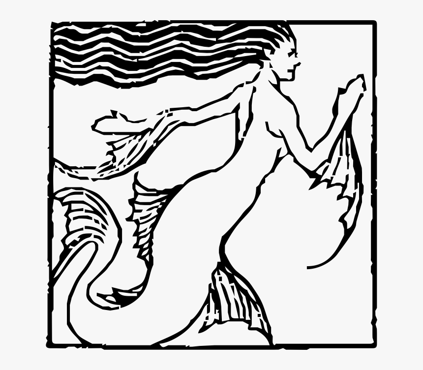 Vintage Mermaid Clip Arts - Mermaid, HD Png Download
