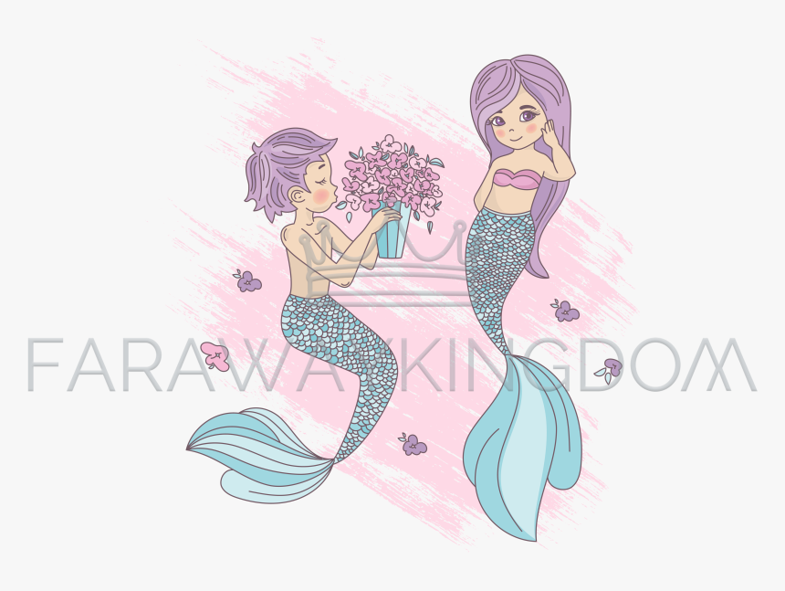 Cartoon Boy Mermaid, HD Png Download