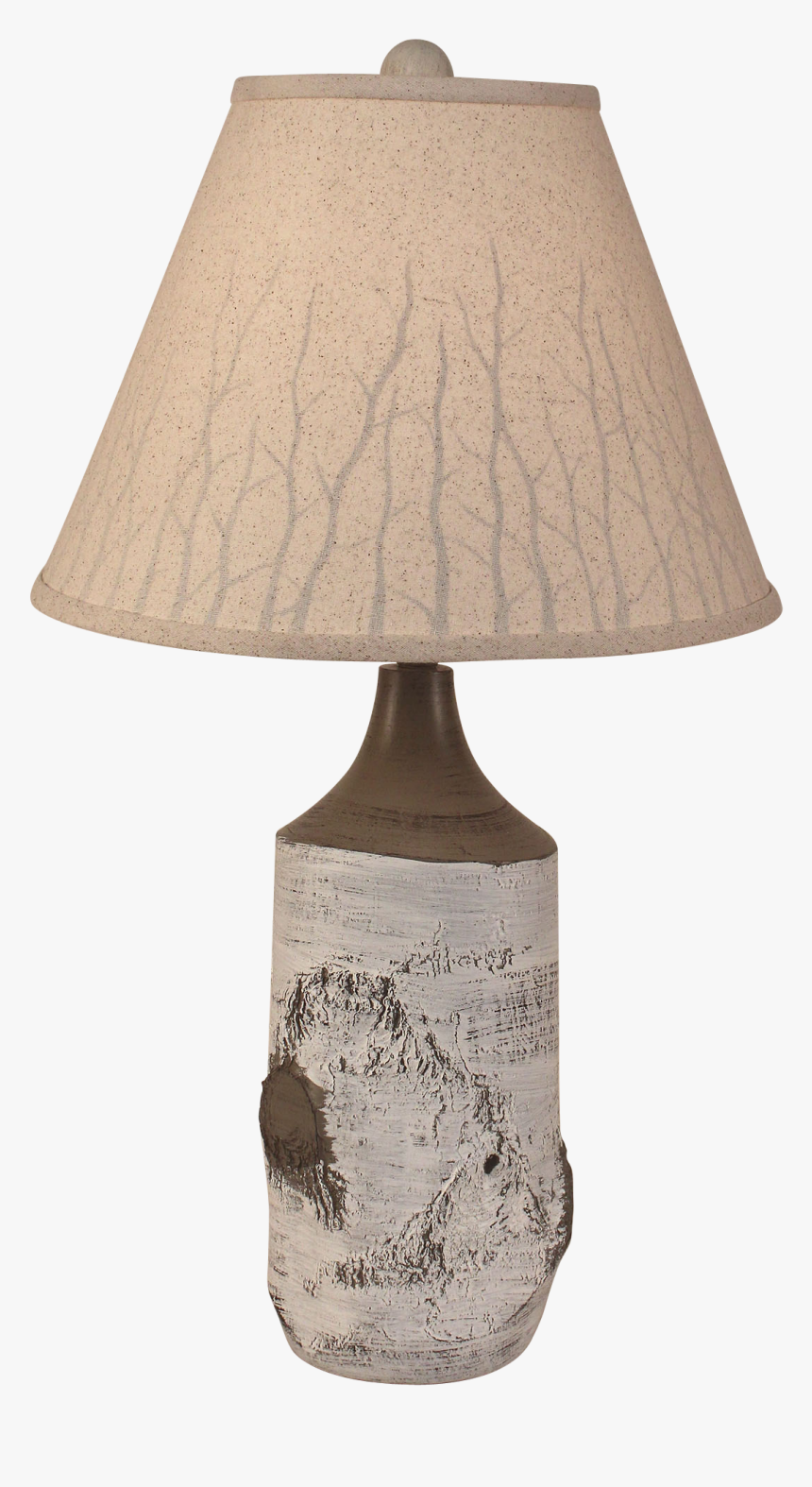 Birch Table Lamp With Branch Silhouette Shade - Lamp, HD Png Download