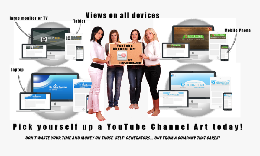 Youtube Channel Art Views On All Devices - Online Advertising, HD Png Download