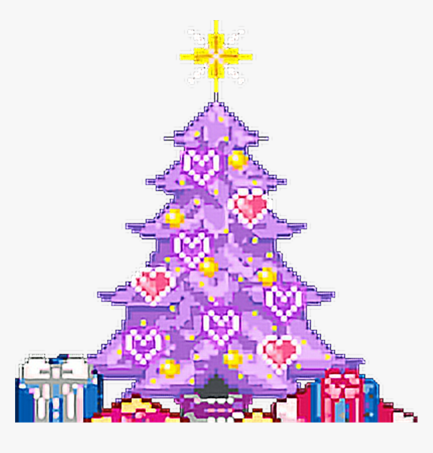🎄 • Kawaii Cute Purple Cutesticker Pixels Pixel Art - Cute Pixel Christmas Gif, HD Png Download