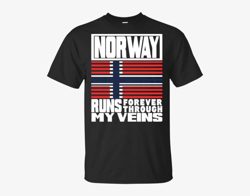 Norway Puerto Rico Runs My Veins Retro Flag T-shirt - Active Shirt, HD Png Download
