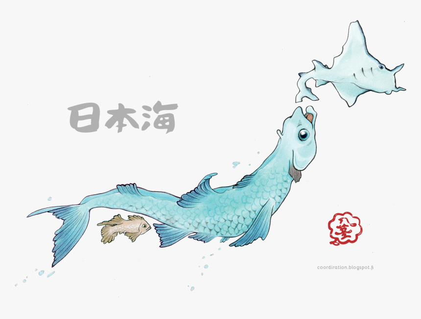 Sea Creatures Of Japanese Map - Illustration, HD Png Download