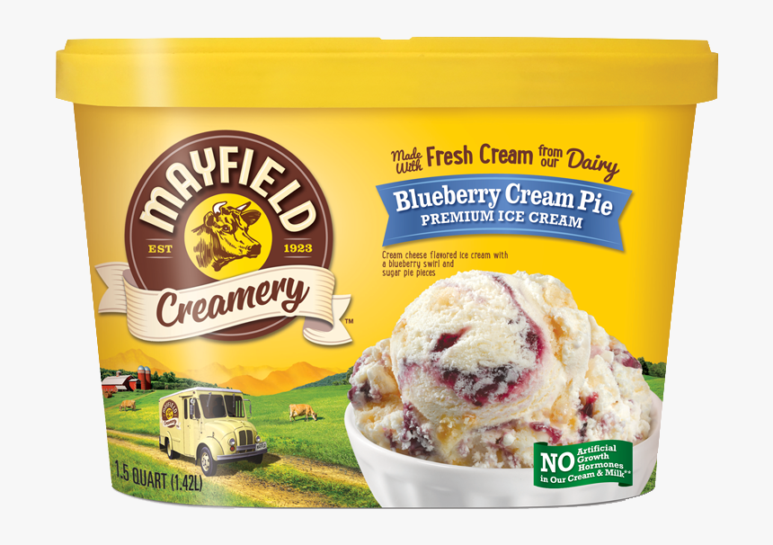Blueberry Cream Pie - Sea Salt Caramel Cheesecake Ice Cream, HD Png Download