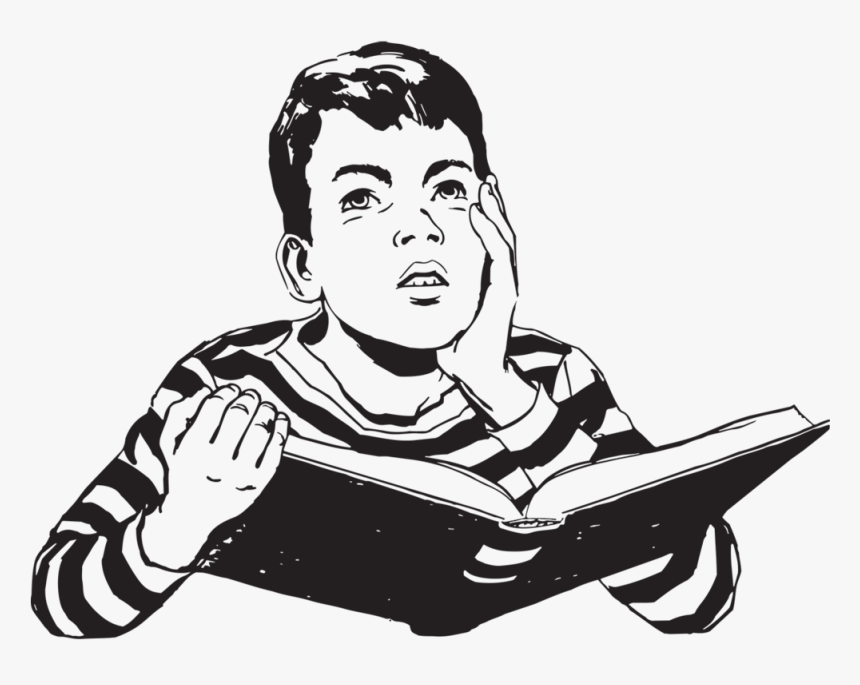 Transparent Surprised Kid Png - Reading Books Clip Art, Png Download