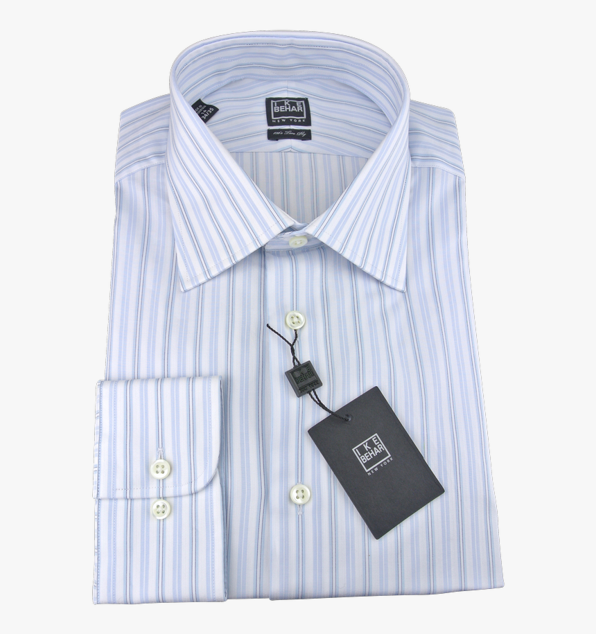 Ike Behar Blue Crystal Striped Shirt - Formal Wear, HD Png Download