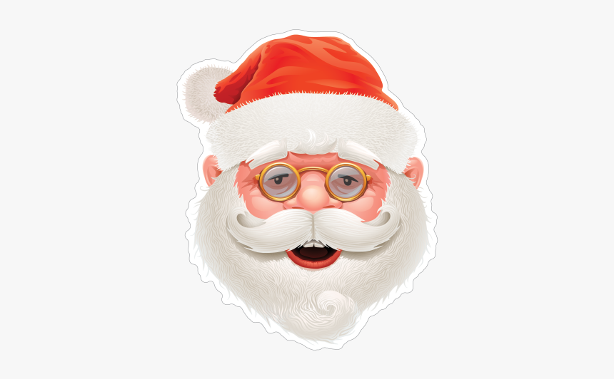 Printed Vinyl Claus Stickers - Santa Claus Head Png, Transparent Png
