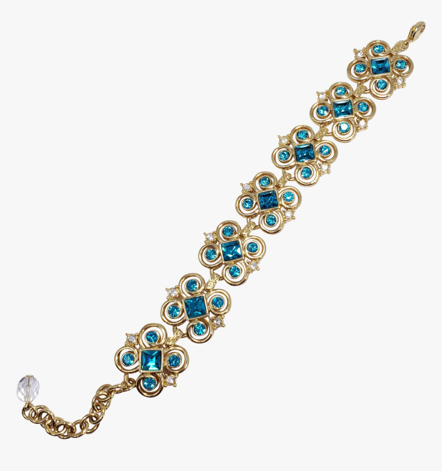 Vintage Kjl Kenneth Jay Lane Aqua Blue Crystal Bracelet - Body Jewelry, HD Png Download