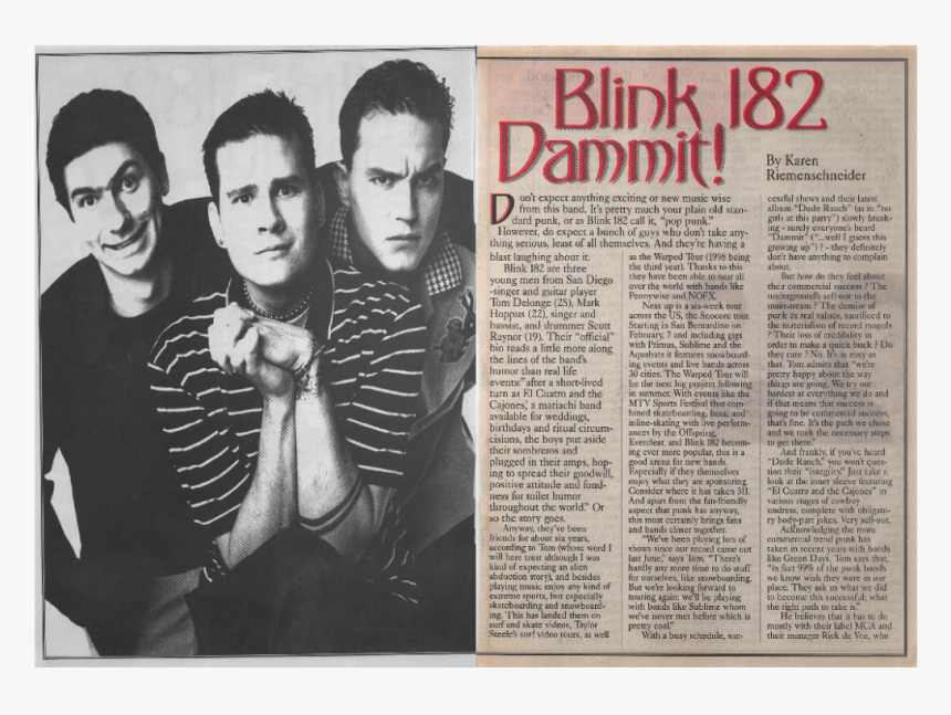 Tumblr Ntlgea1nhl1rvx3wro2 1280 - Magazine Blink 182 Hd, HD Png Download