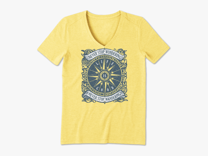 Women S Wander Compass Cool Vee - Active Shirt, HD Png Download
