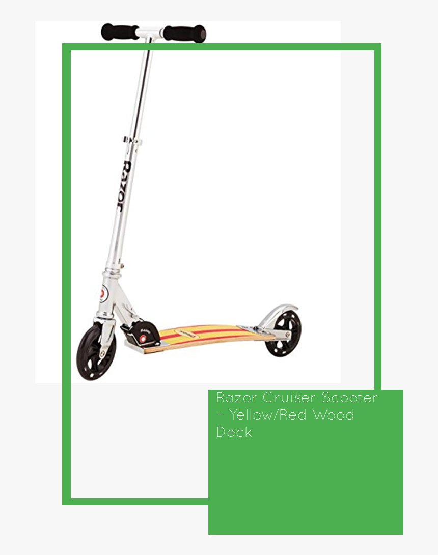 Razor Cruiser Scooter Yellow/red Wood Deck - Segway, HD Png Download