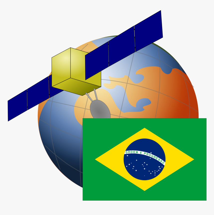 Satellite Clipart Base - Brazil Flag, HD Png Download