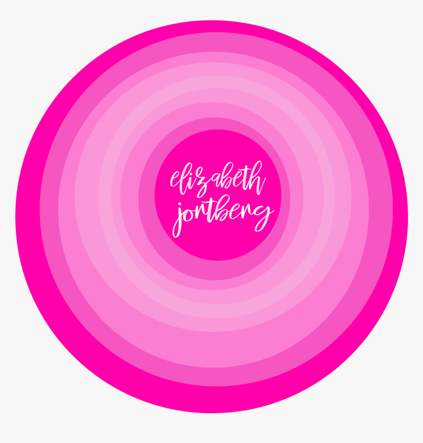 Off Center Fade Circle Personal Logo Pink - Black Jack Table, HD Png Download