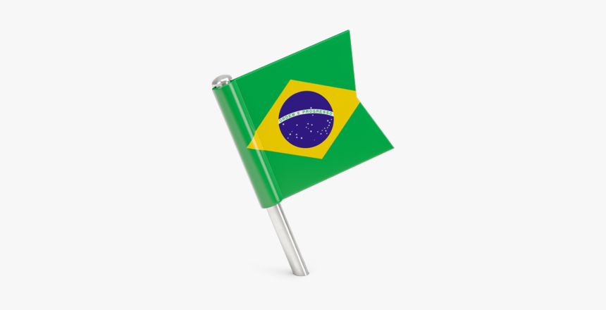 Square Flag Pin - Brazil Flag, HD Png Download