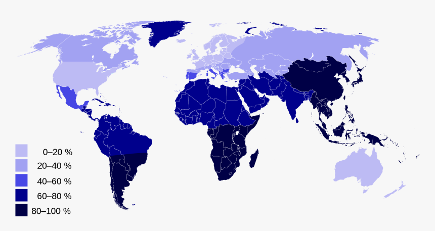 Carte Mondiale Intolérance Lactose, HD Png Download