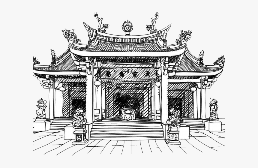 White Horse Temple Drawing, HD Png Download