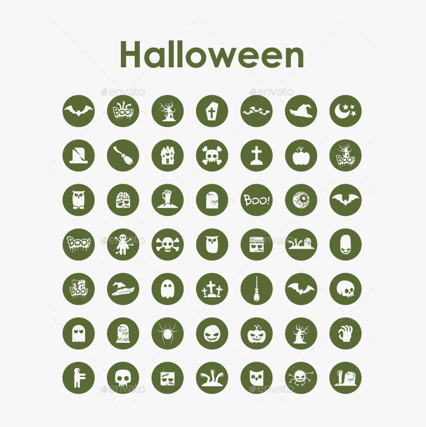 Set Of Halloween Simple Icons - Gobo Designs For Wedding, HD Png Download